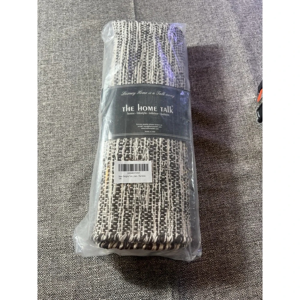 The HOME talk Designer Tablerunner‎  Brown/beige With Tassels 14